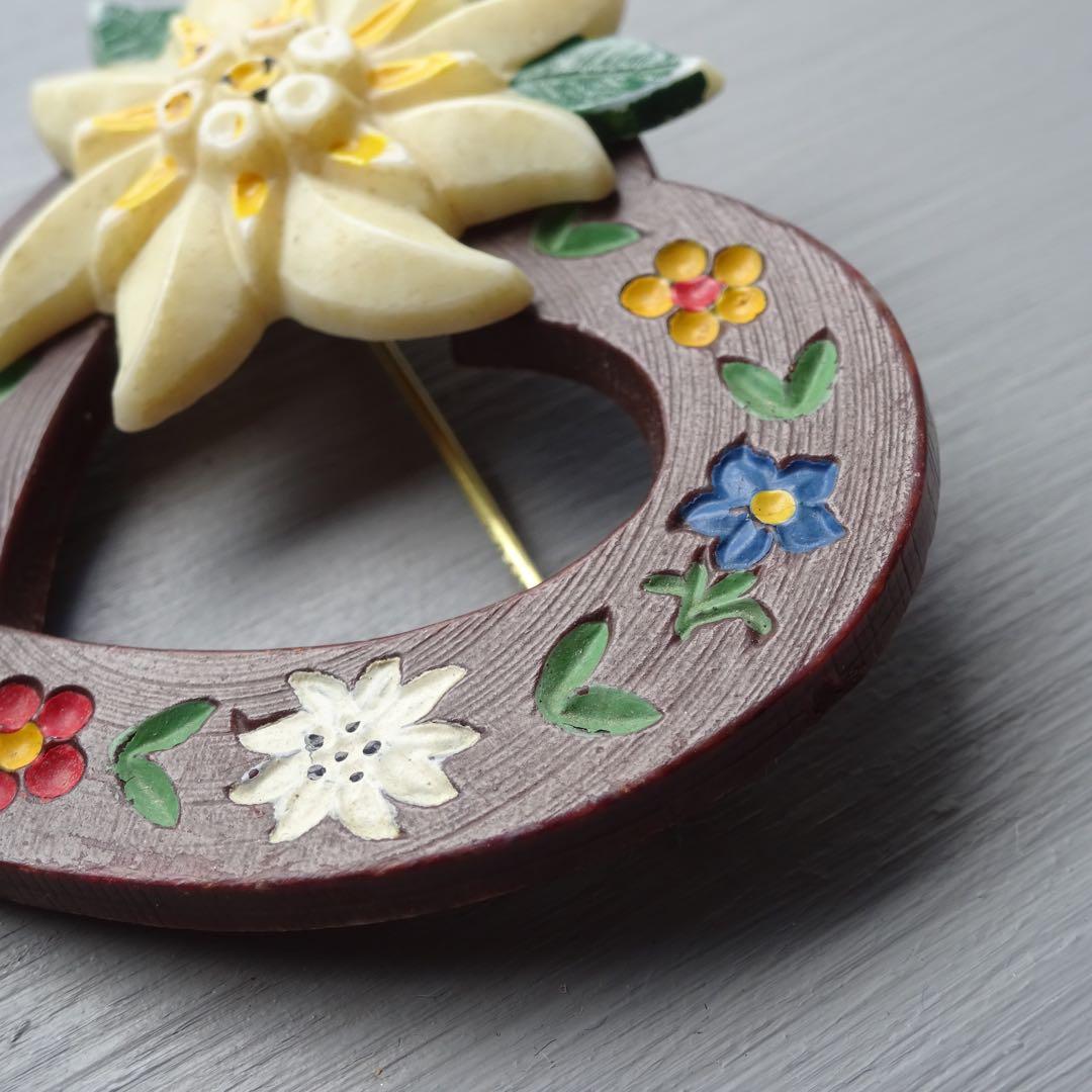 〜1950's ヴィンテージ ブローチ エーデルワイス ユーロ ブロカント