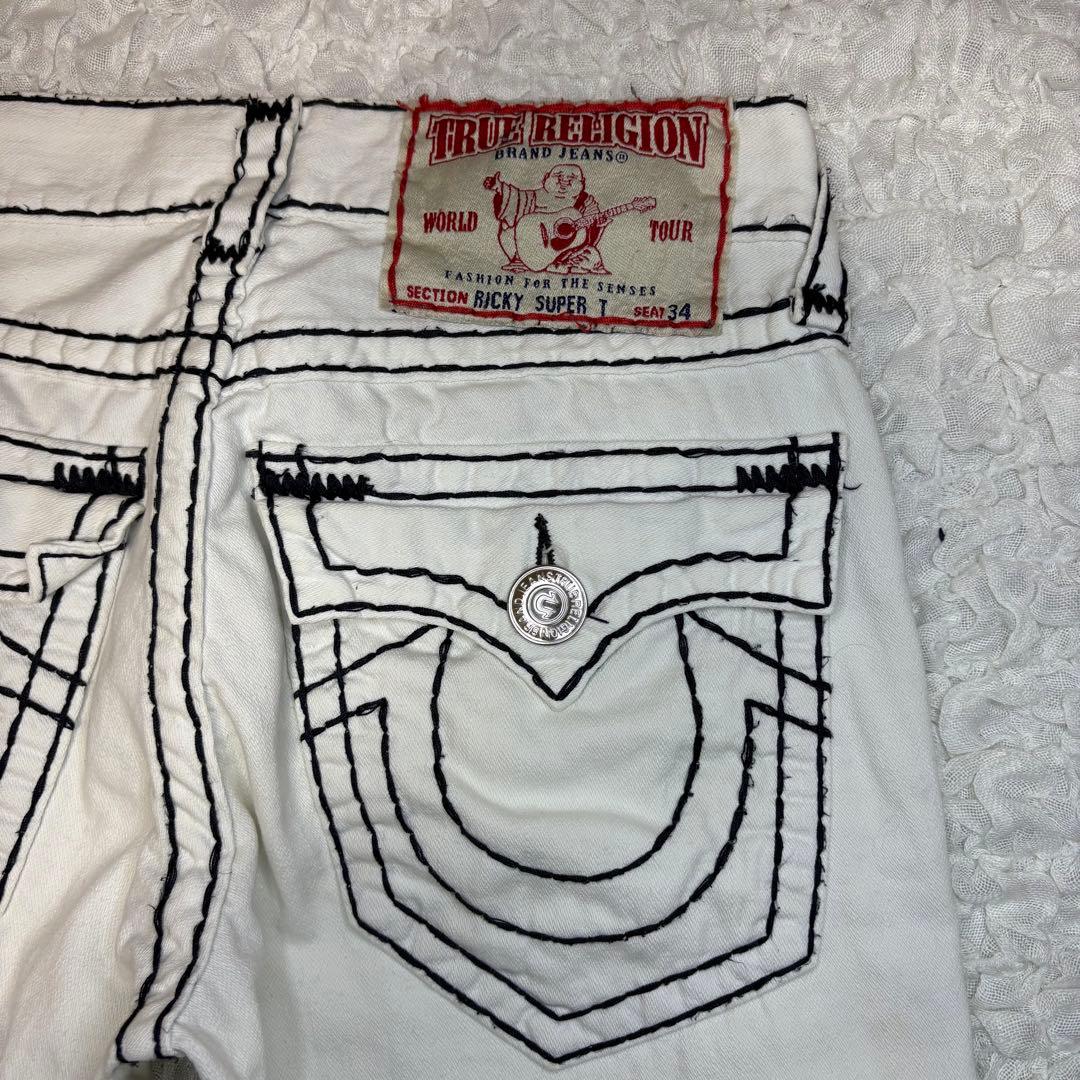 レア ホワイト true religion ricky superT デニム