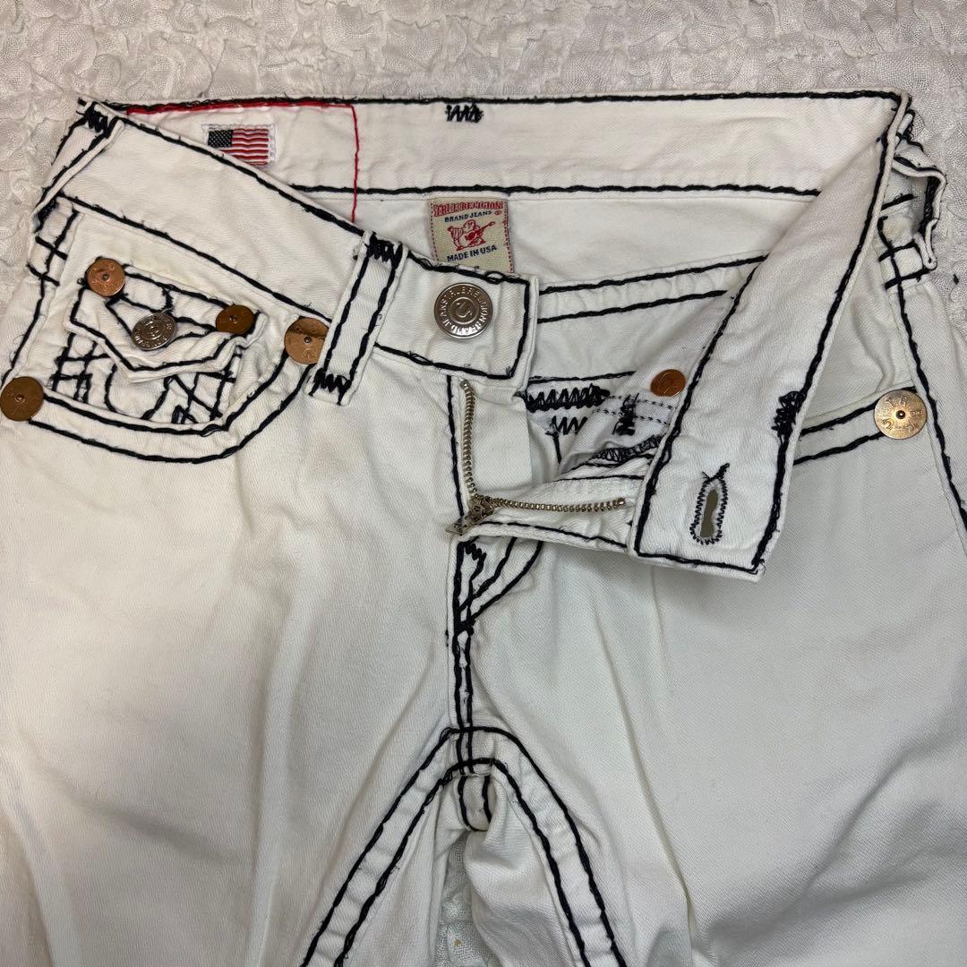 レア ホワイト true religion ricky superT デニム