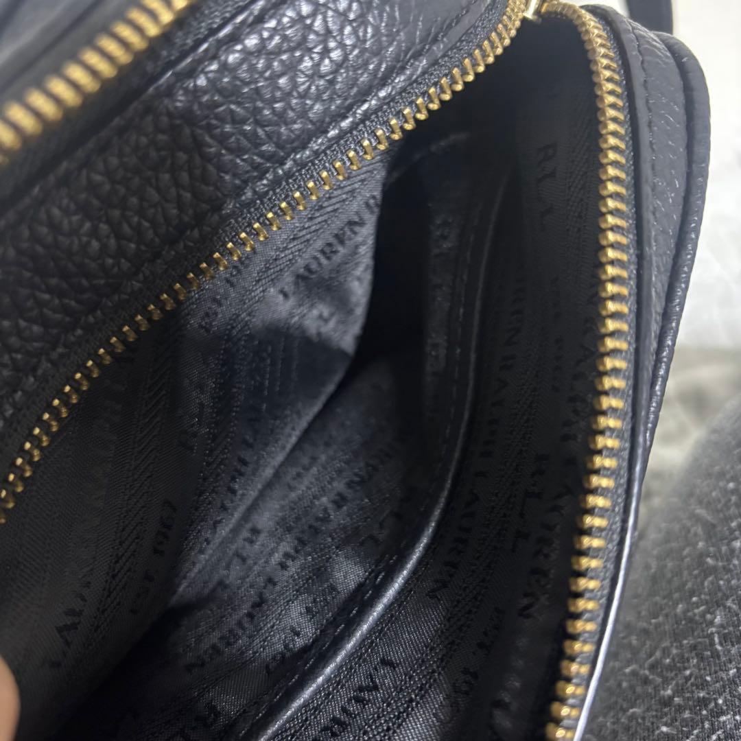 【美品】ローレンラルフローレン ショルダーバッグ ブラック レザー カメラバッグ