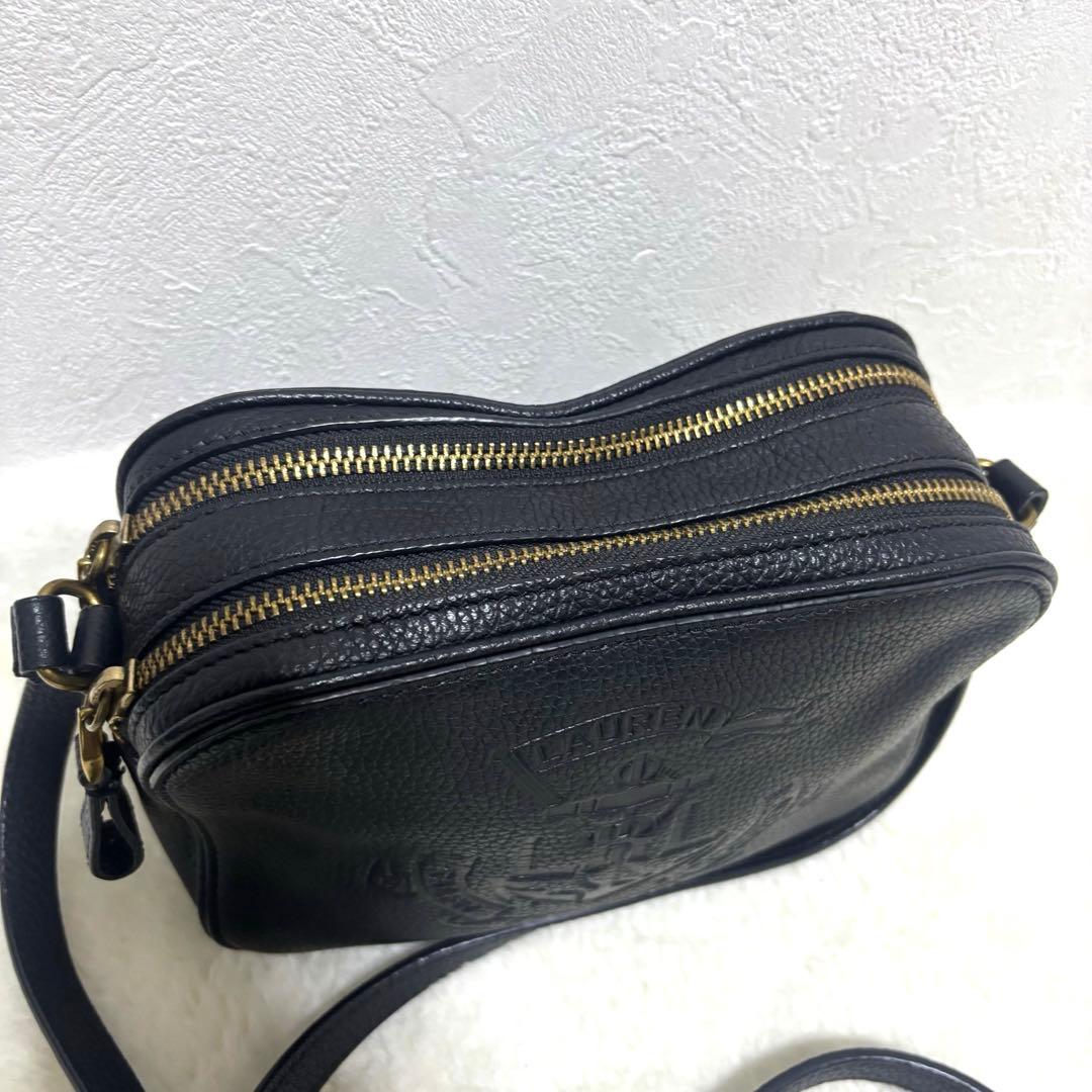 【美品】ローレンラルフローレン ショルダーバッグ ブラック レザー カメラバッグ