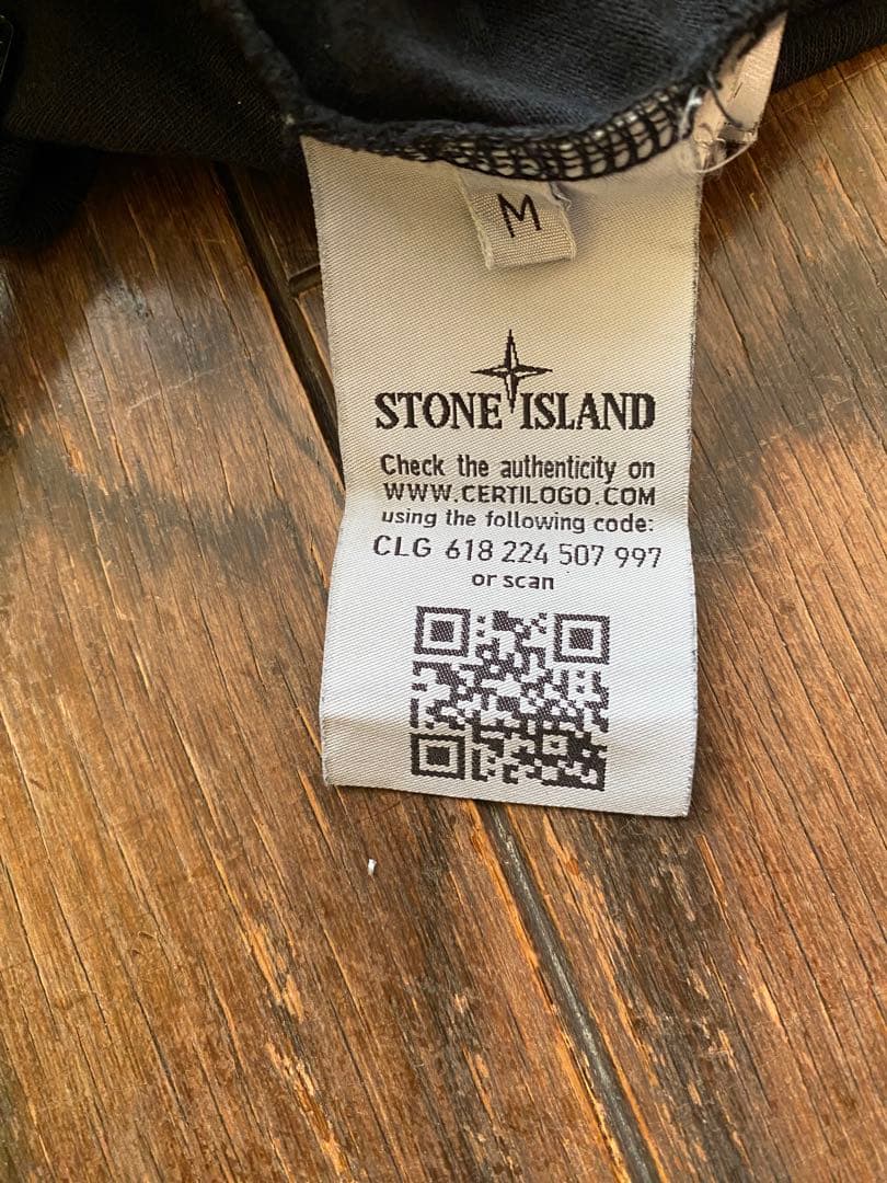 STONE  ロンT ブラック M ストーンアイランド ワッペン