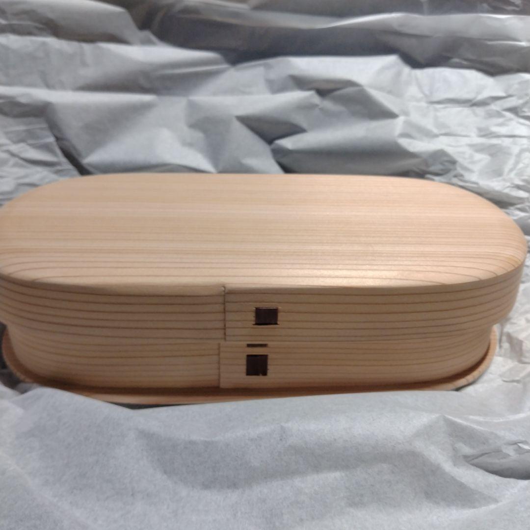 柴田慶信商店　曲げわっぱ　白木　手の平弁当箱被せ蓋　大　未使用