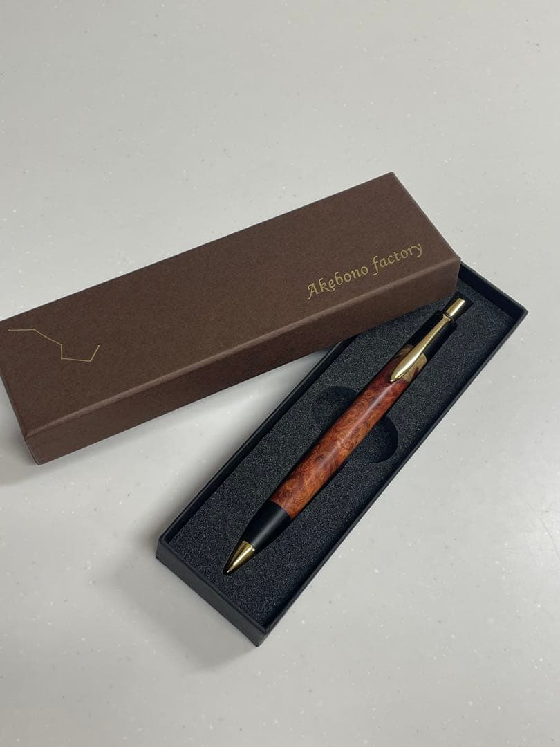 あけぼの工房　極上花梨瘤紅白　木製シャープペンシル