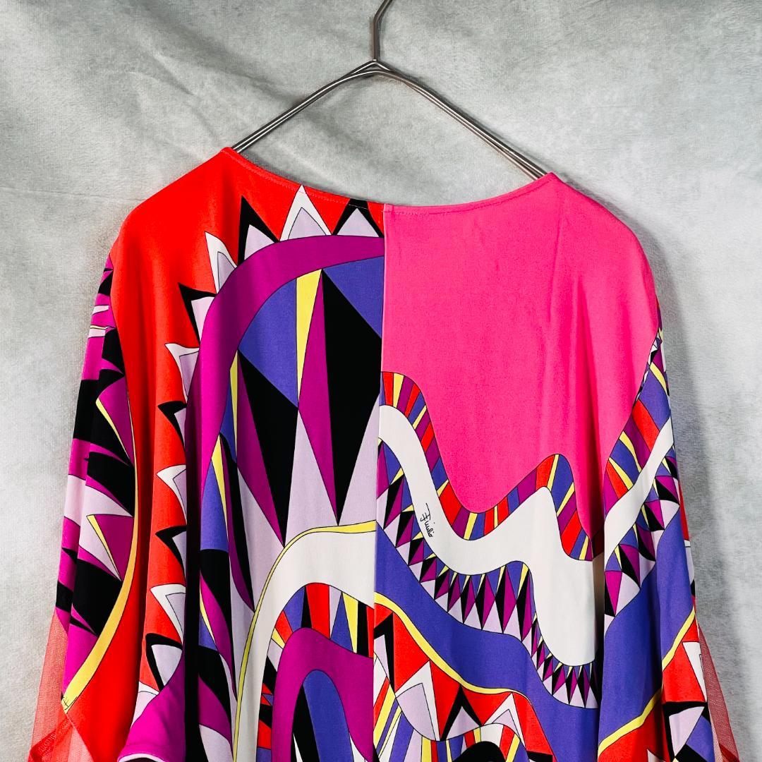 【美品✨エミリオプッチ】ワンピース プッチ柄 シルク ピンク系 36 M相当