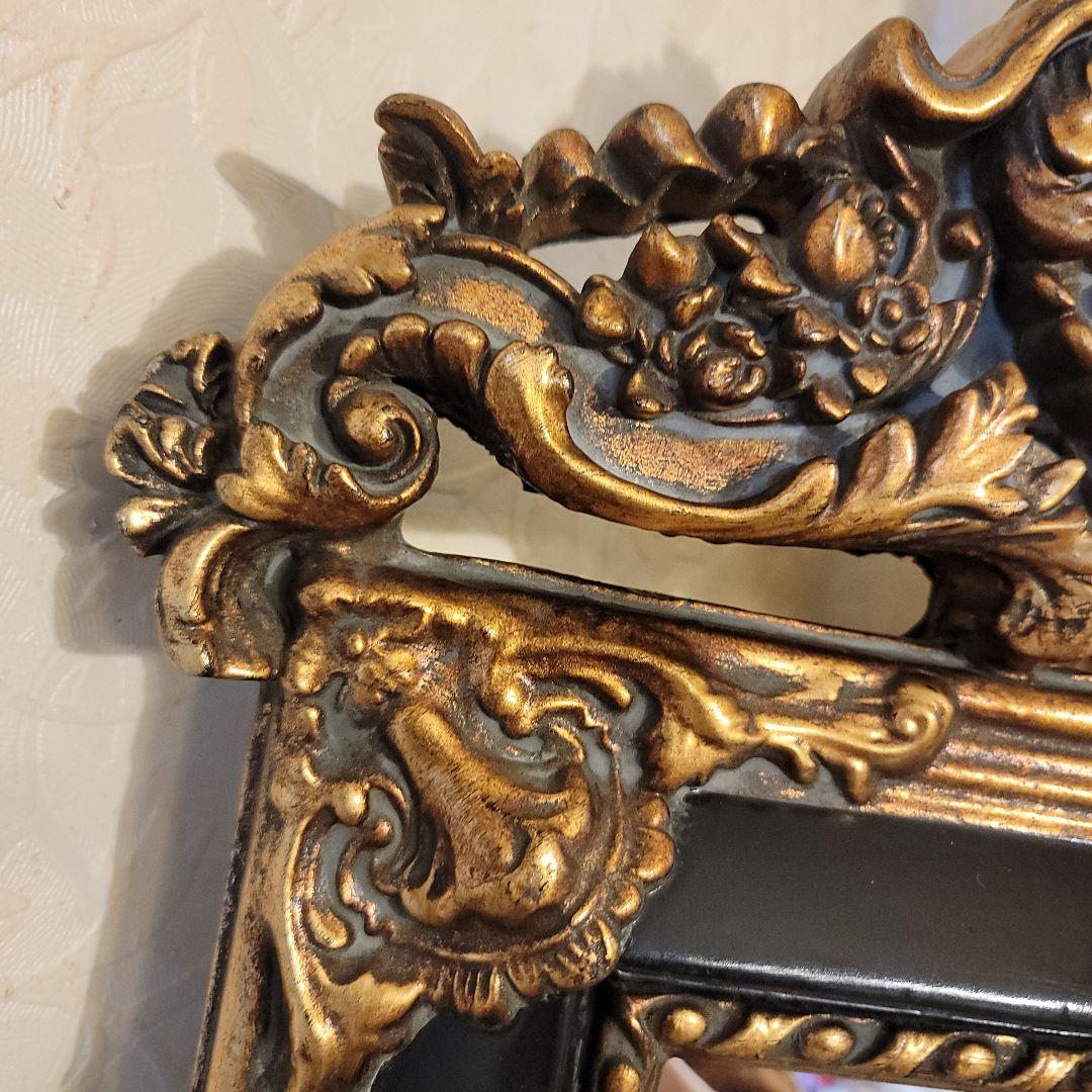 クラシカルな バロック調　 壁掛け鏡 　ウォールミラー　アンティークヴィンテージ