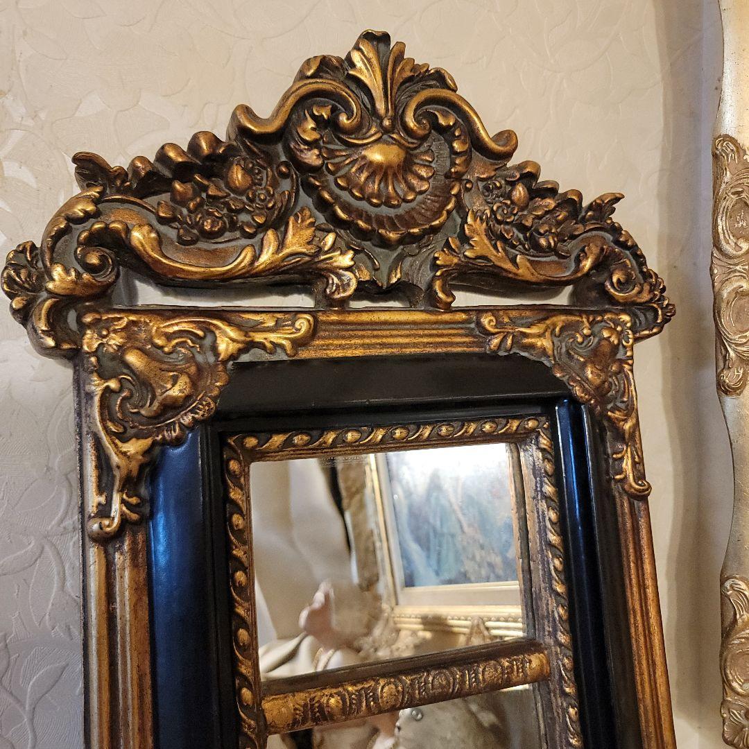 クラシカルな バロック調　 壁掛け鏡 　ウォールミラー　アンティークヴィンテージ