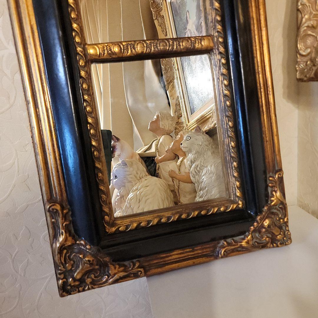クラシカルな バロック調　 壁掛け鏡 　ウォールミラー　アンティークヴィンテージ