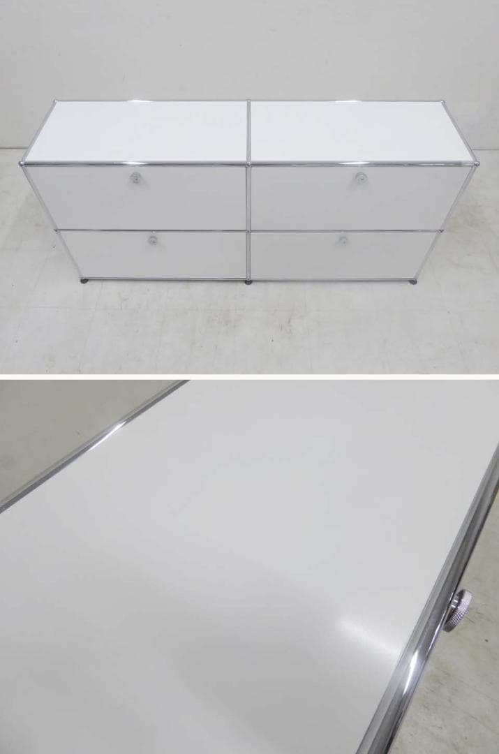 美品■USM Haller USMハラー■2列2段 キャビネット 収納 ホワイト