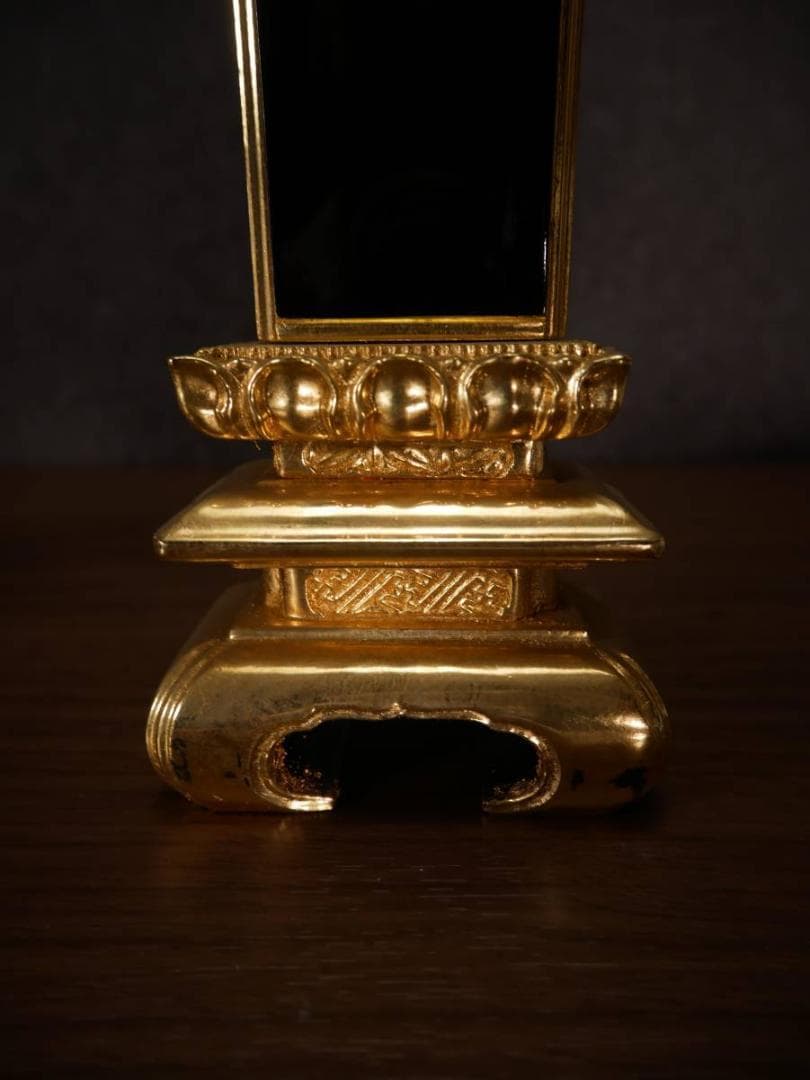 最終値下　【長期保管品】位牌　純金箔　仏壇　仏具　仏教美術　4297