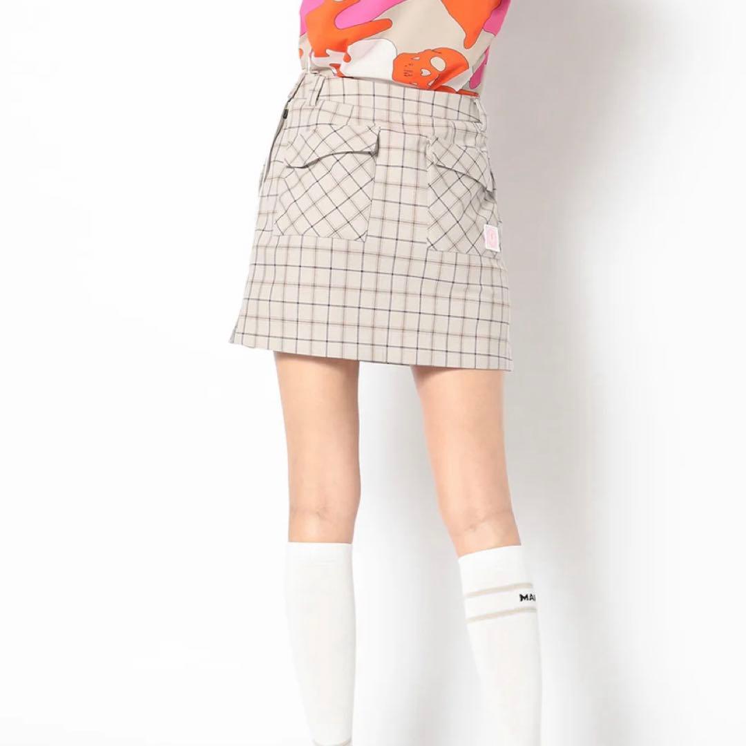 MARK&LONA スカート　美品　S オックスチェック　ゴルフウェアー　タイト