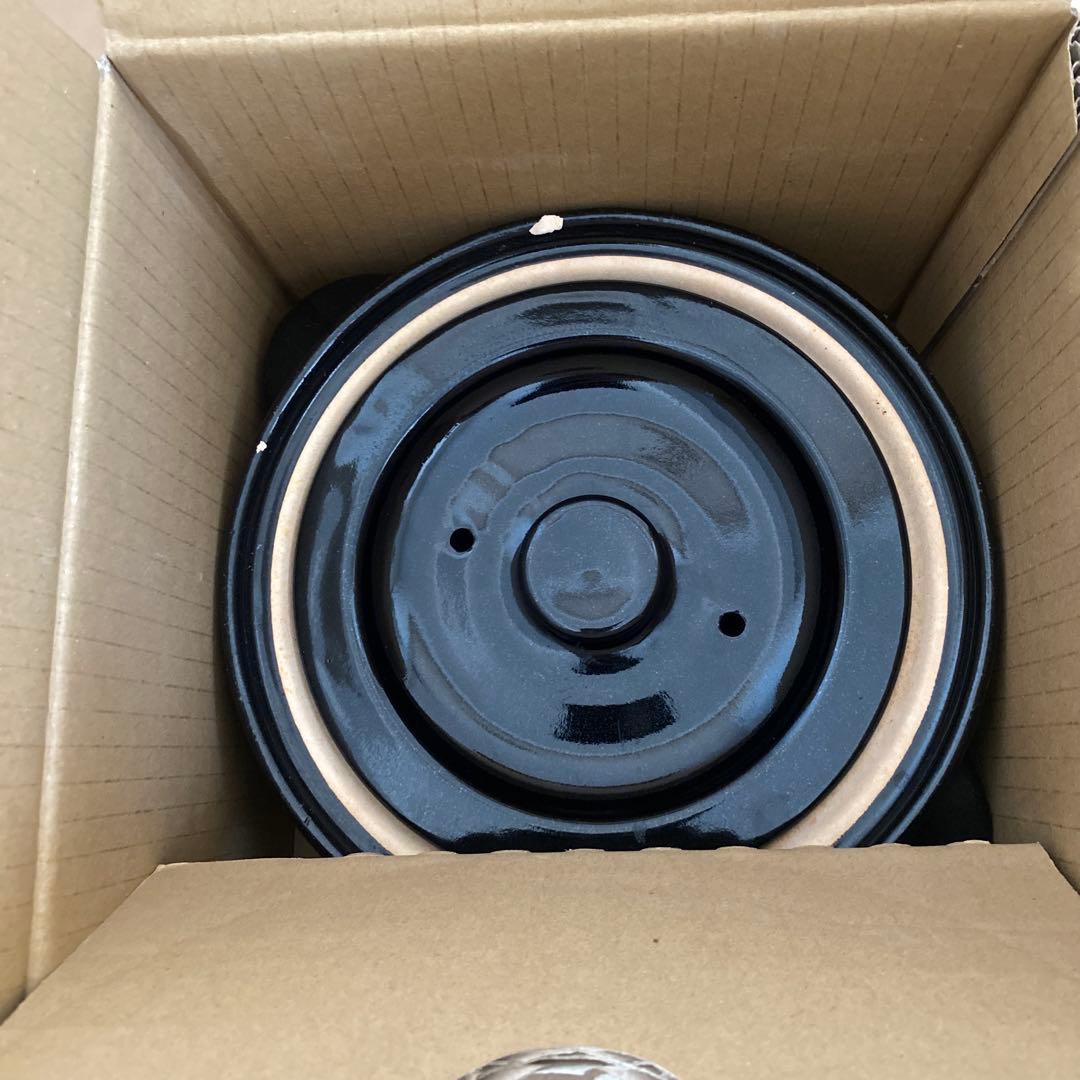 陶器製 土鍋 黒色 かまどさん長谷園三合炊き