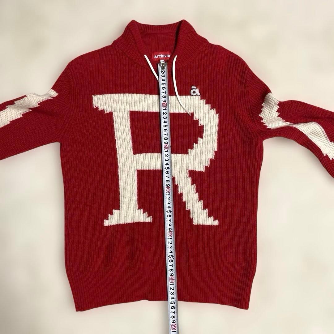 【美品】アルチビオ archivio 長袖ニット　赤　レディースサイズ38（Ｍ）