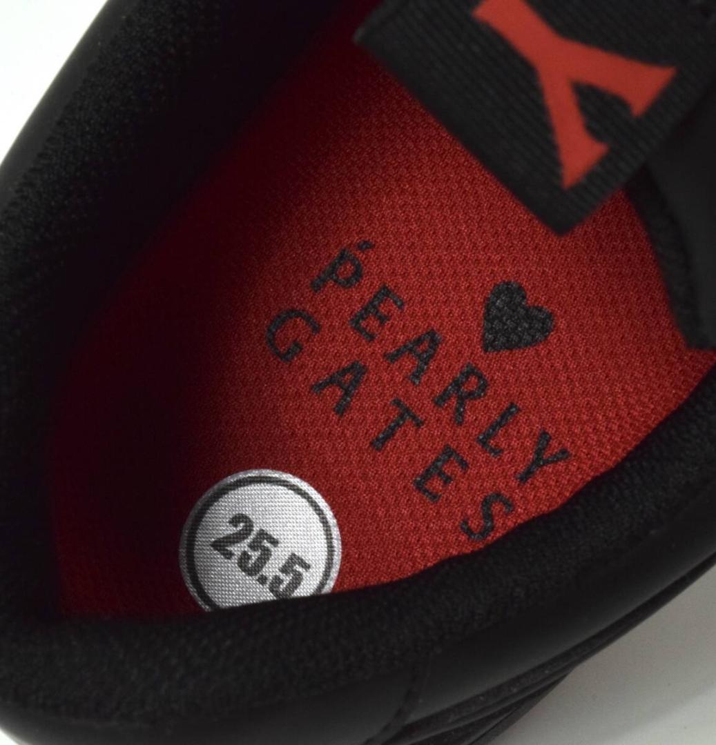 未使用3.5万 パーリーゲイツ ゴルフシューズ 25.5 メゾンロゴ柄 メンズ