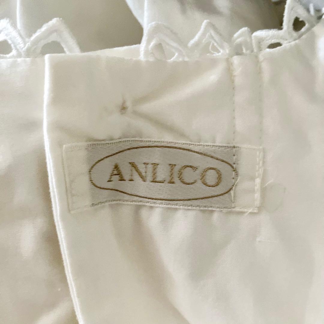 おけい⭐️ANLICO・素敵な割烹着／エプロン／白／美品