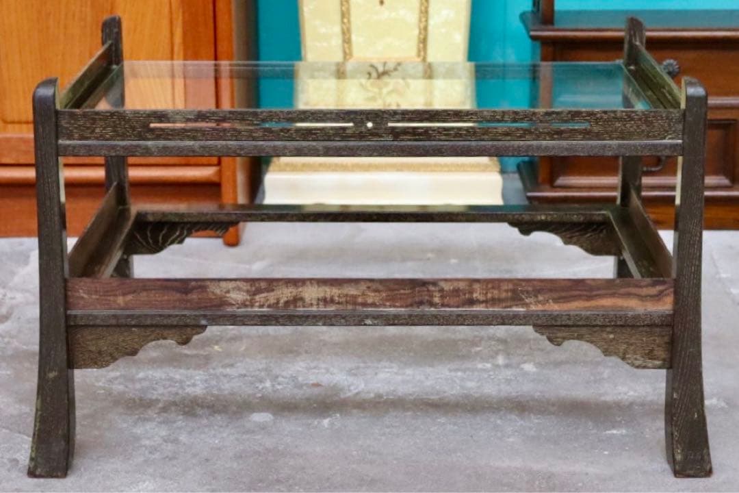 GMGS120○昭和レトロ ガラステーブル アンティーク ヴィンテージ 応接机