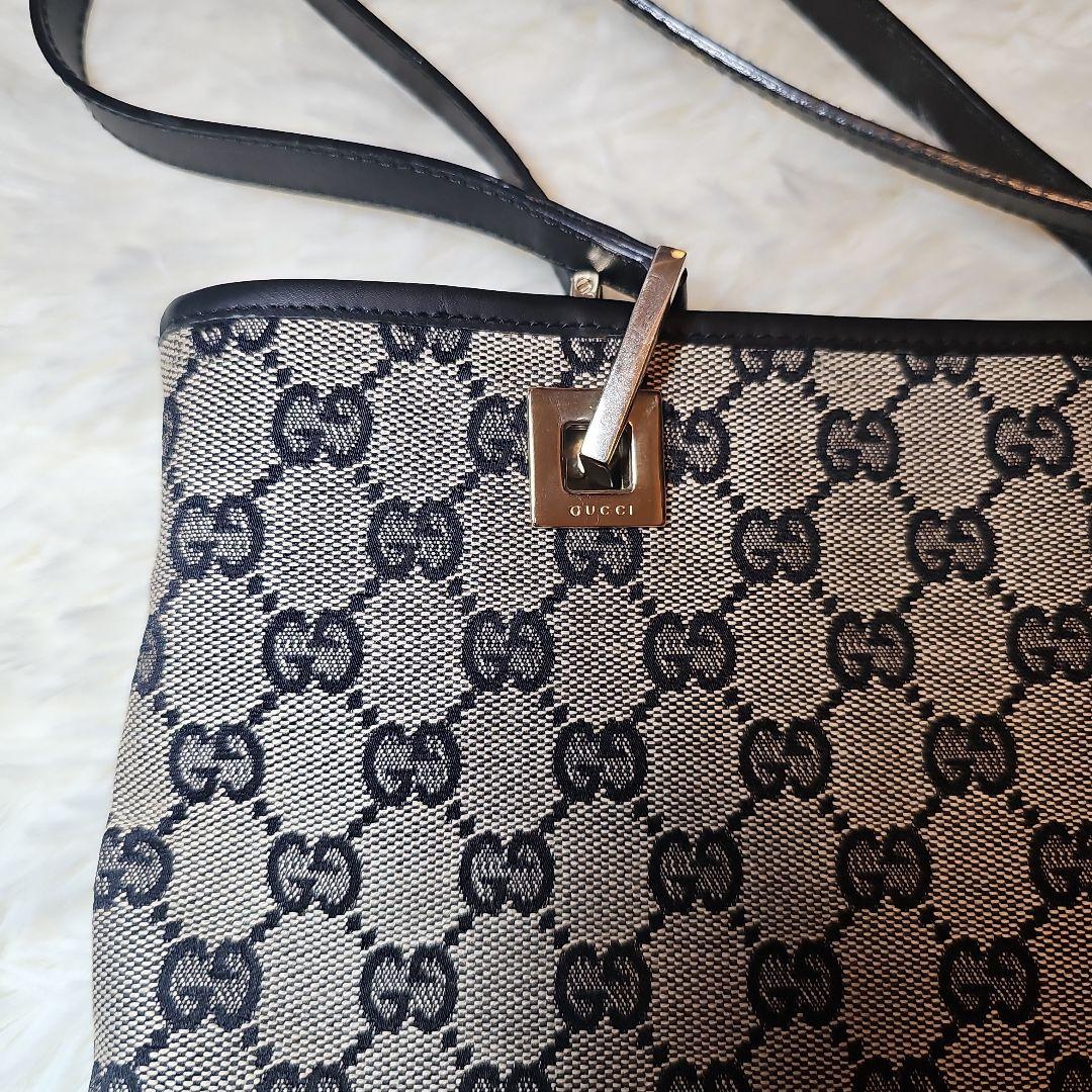 グッチトートバッグ GGキャンバス 002 1099 キャンバスブラックゴールド