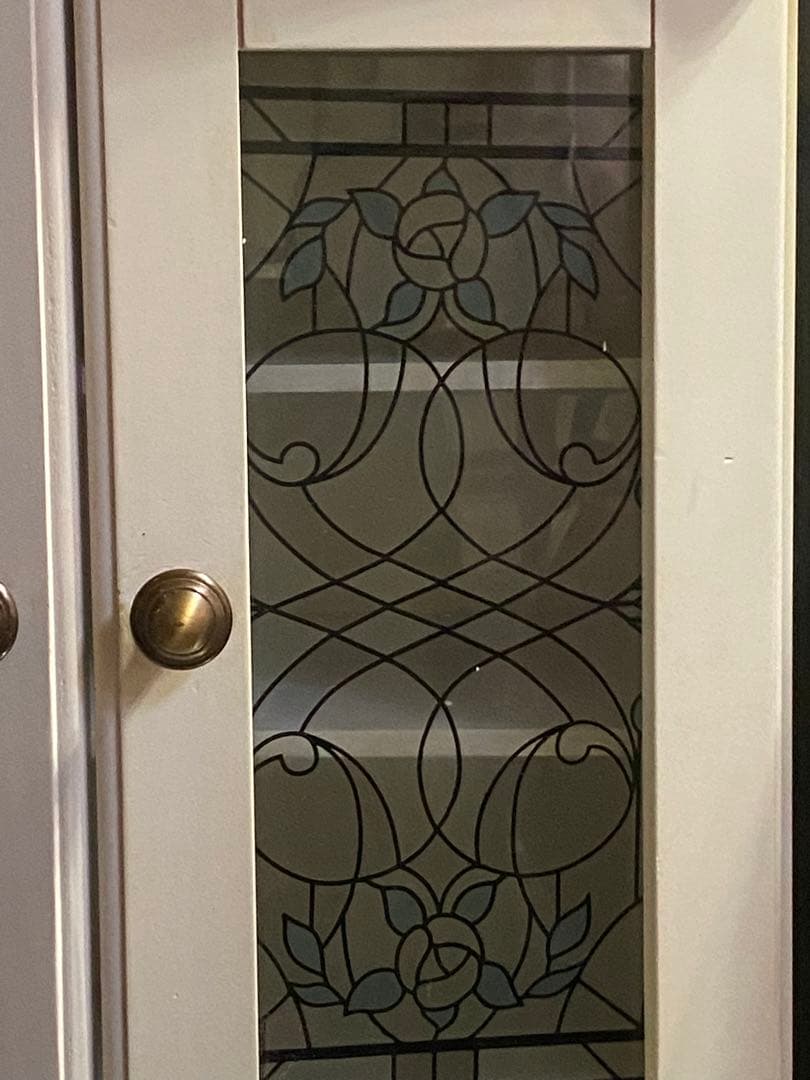 希少 ステンドガラス♦️ロココ♦️アンティーク キャビネット♦️2個セット♦️送料込