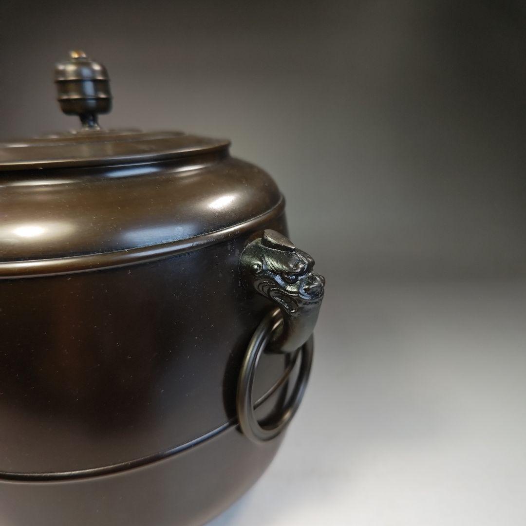 イ527 皆具『鋳師　金森浄栄』『唐銅　皆具　共箱』水指　杓立　蓋置　建水