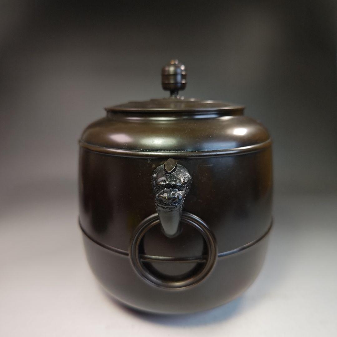 イ527 皆具『鋳師　金森浄栄』『唐銅　皆具　共箱』水指　杓立　蓋置　建水