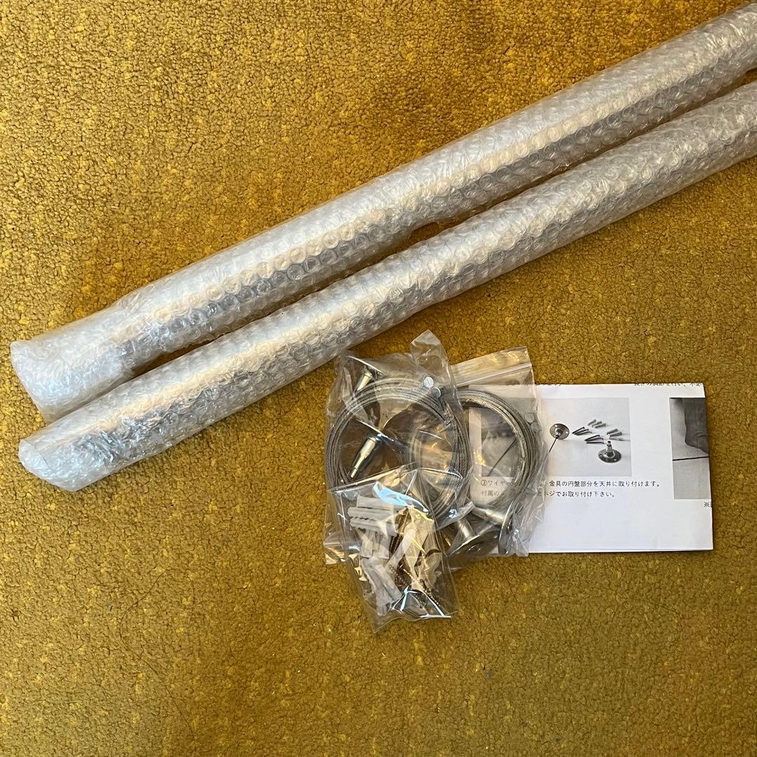 ステンレス 吊り下げ ワイヤー ハンガーラック120cm、100cm2個セット