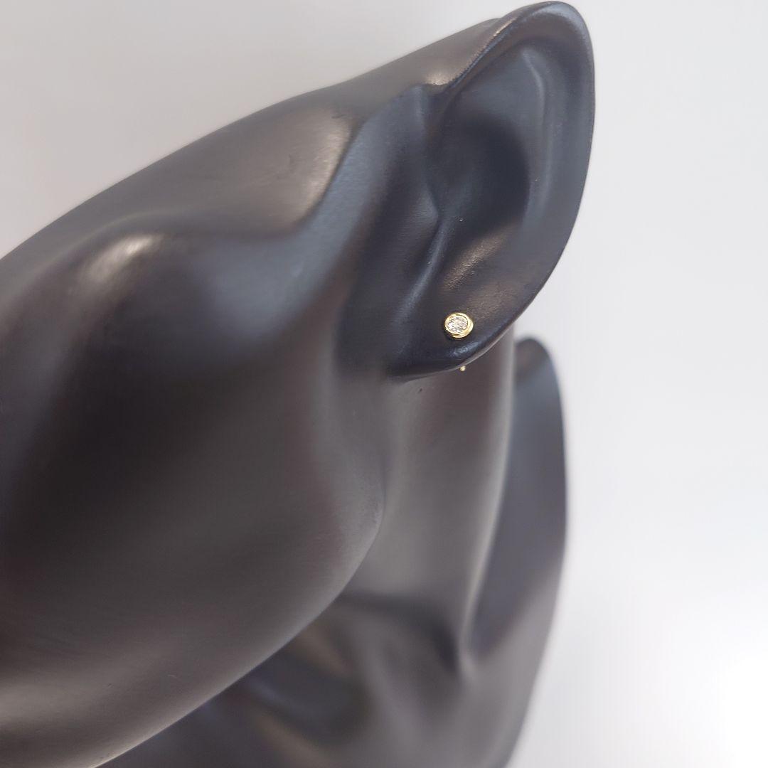 【美品】ティファニー K18 バイザヤード ダイヤ ピアス 片耳用 6477