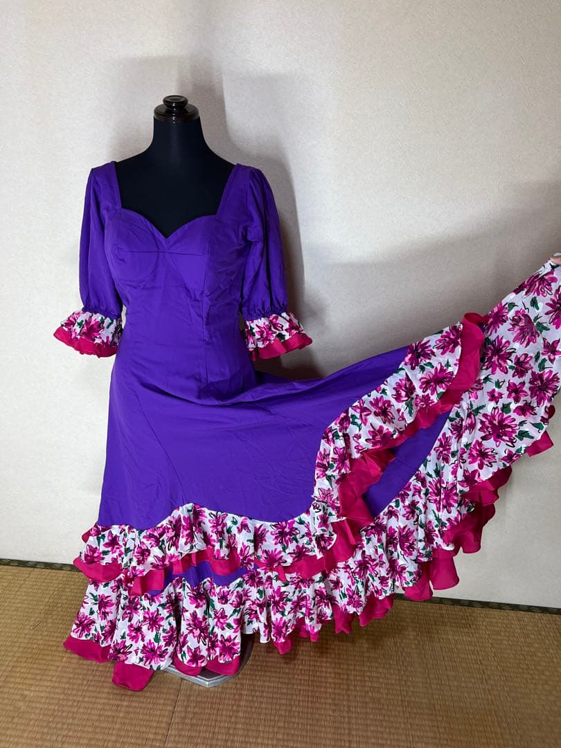 フラメンコドレス 紫色 アトリエ貴美恵