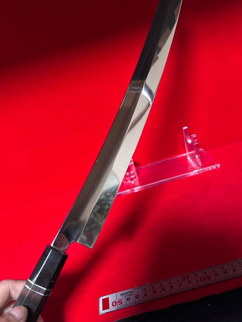 包丁　先丸型　尺三　鏡面仕上げ　切味抜群　箱付　未使用品