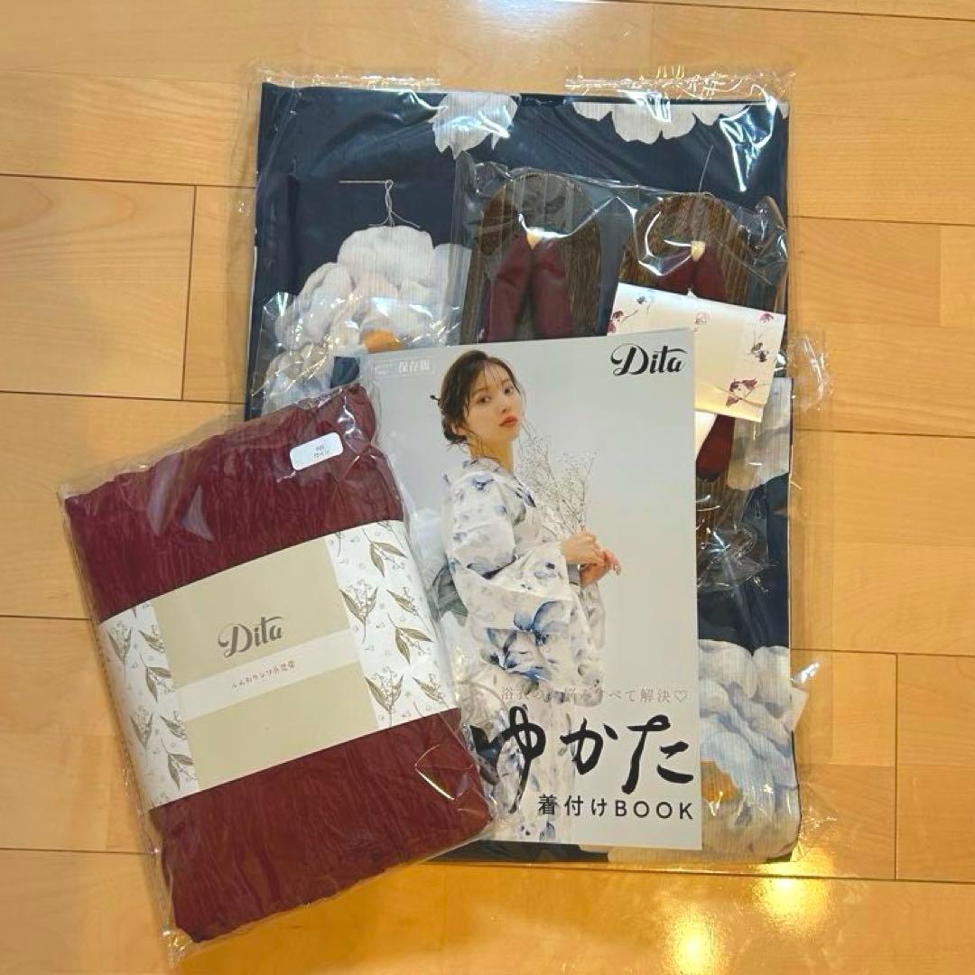 Dita2025 浴衣5点セット【涼風の藍紺牡丹】新品未使用