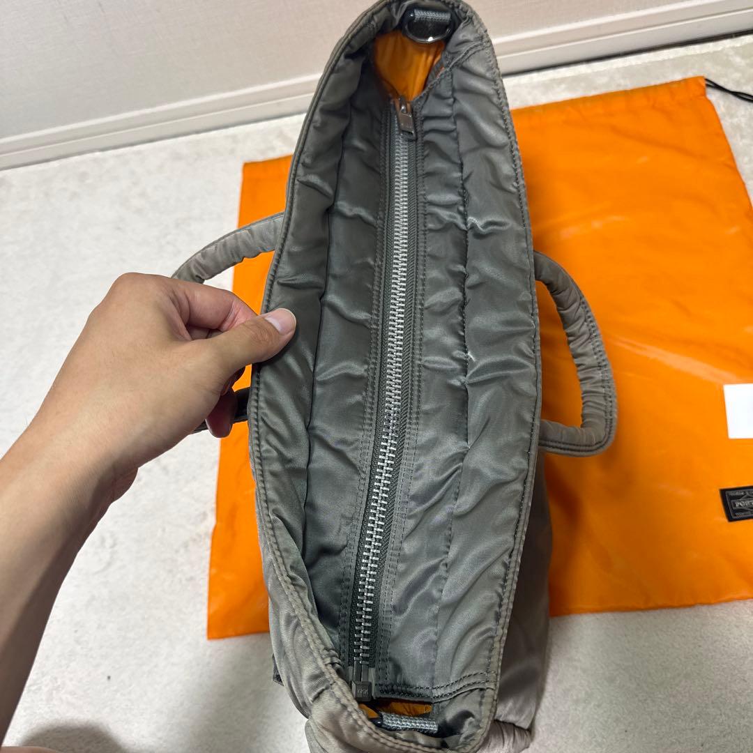69 美品　ポーター　タンカー　ビジネスバッグ　2way グレー　シルバー