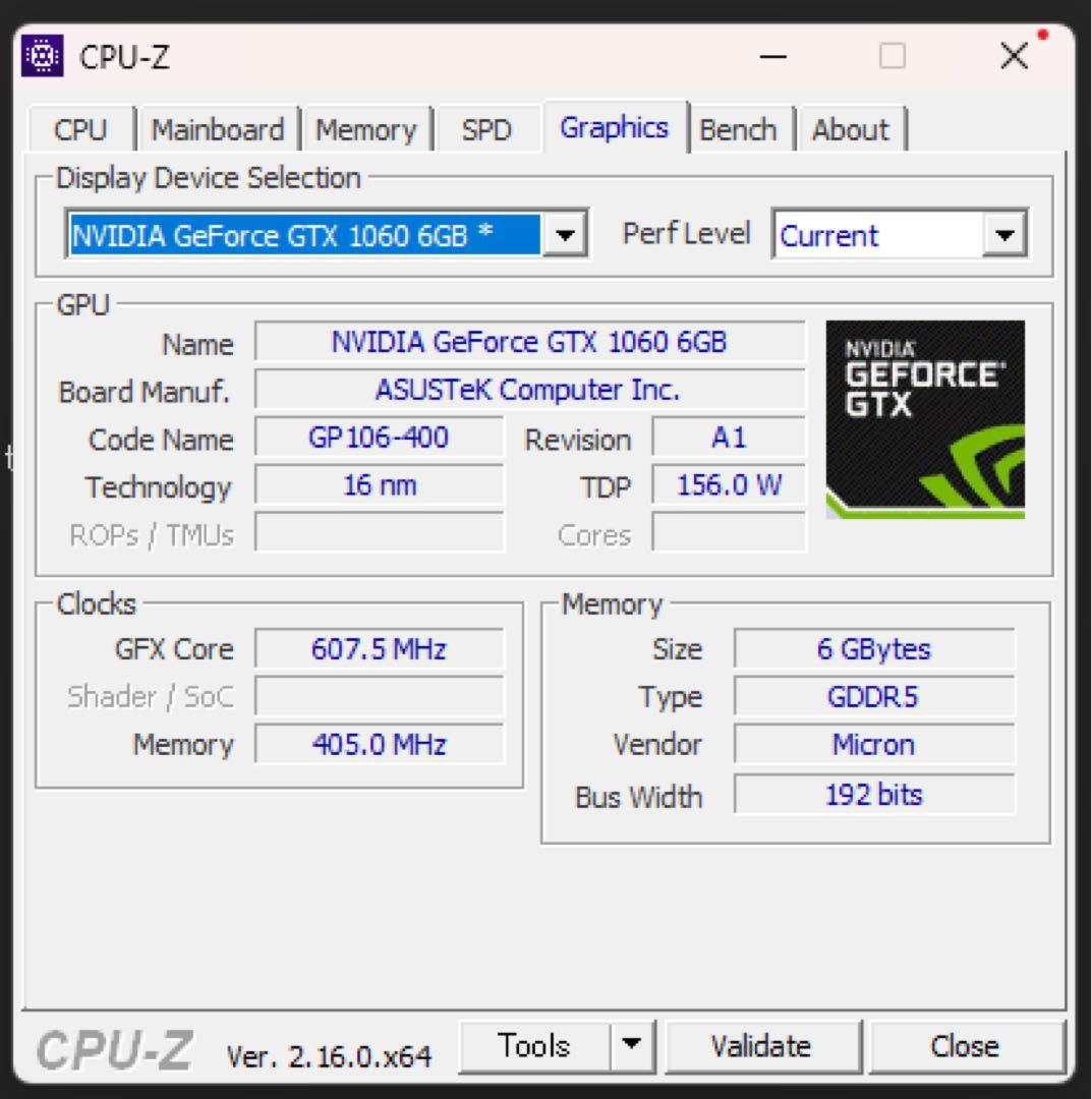 ASUS グラボ ROG STRIX-GTX1060-O6G-GAMING