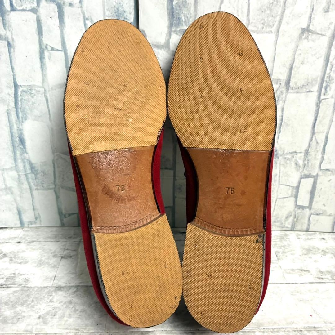 GUCCI グッチ　ホースビット　ビットローファー　スエード　赤