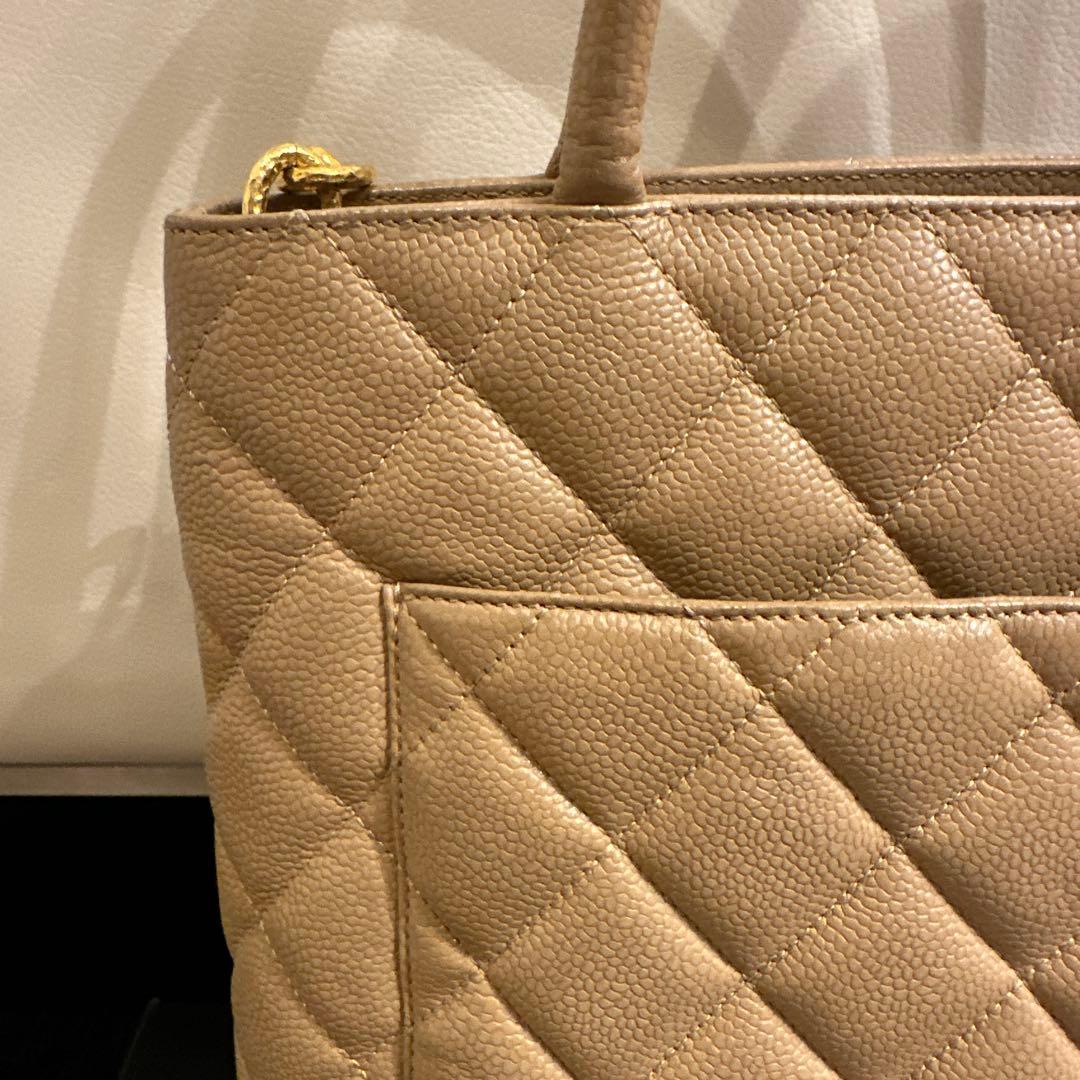 《正規品》CHANEL 復刻トート　ベージュ　ゴールド金具　キャビアスキン