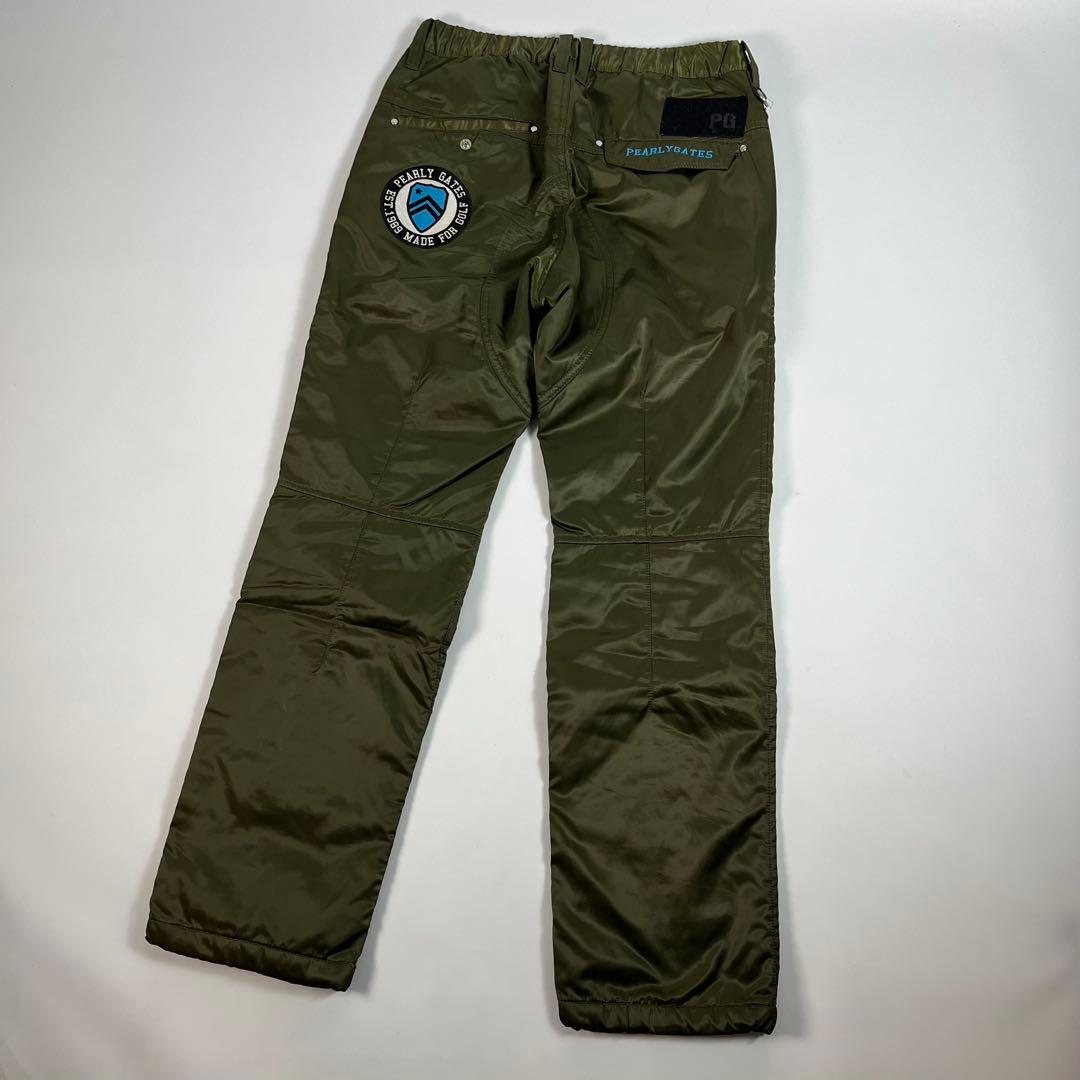 美品 PEARLY GATES 中綿 ナイロン パンツ ワッペン 刺繍ロゴ
