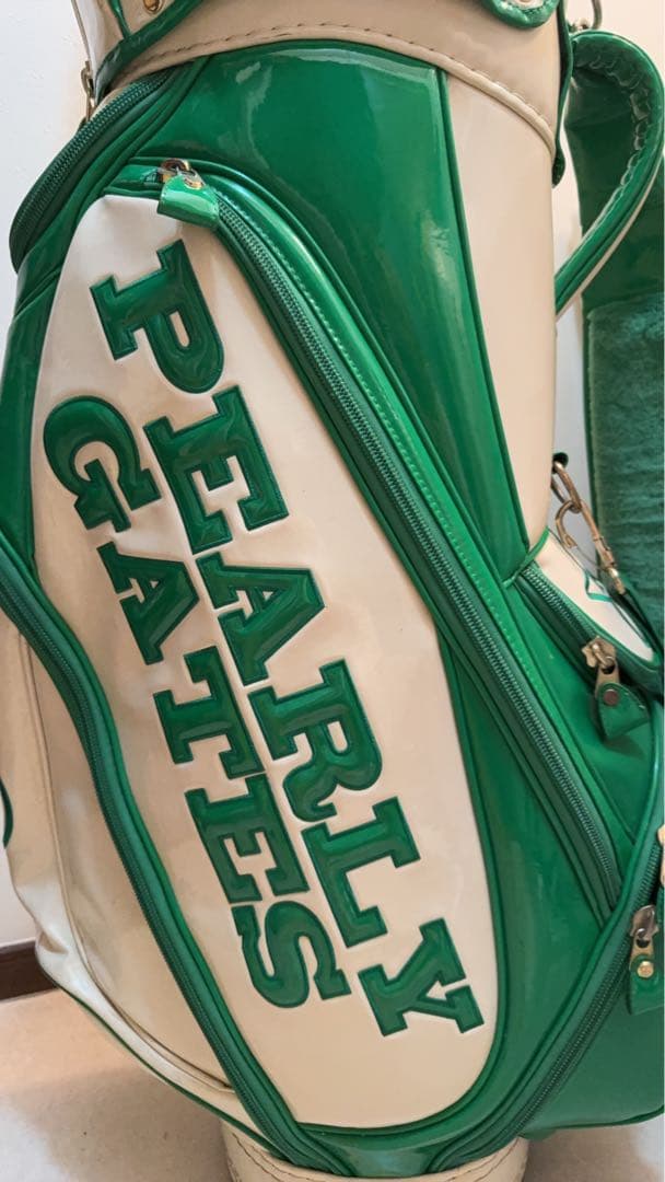 Pearly Gates キャディバッグ ホワイト/グリーン☆期間限定値引価格☆