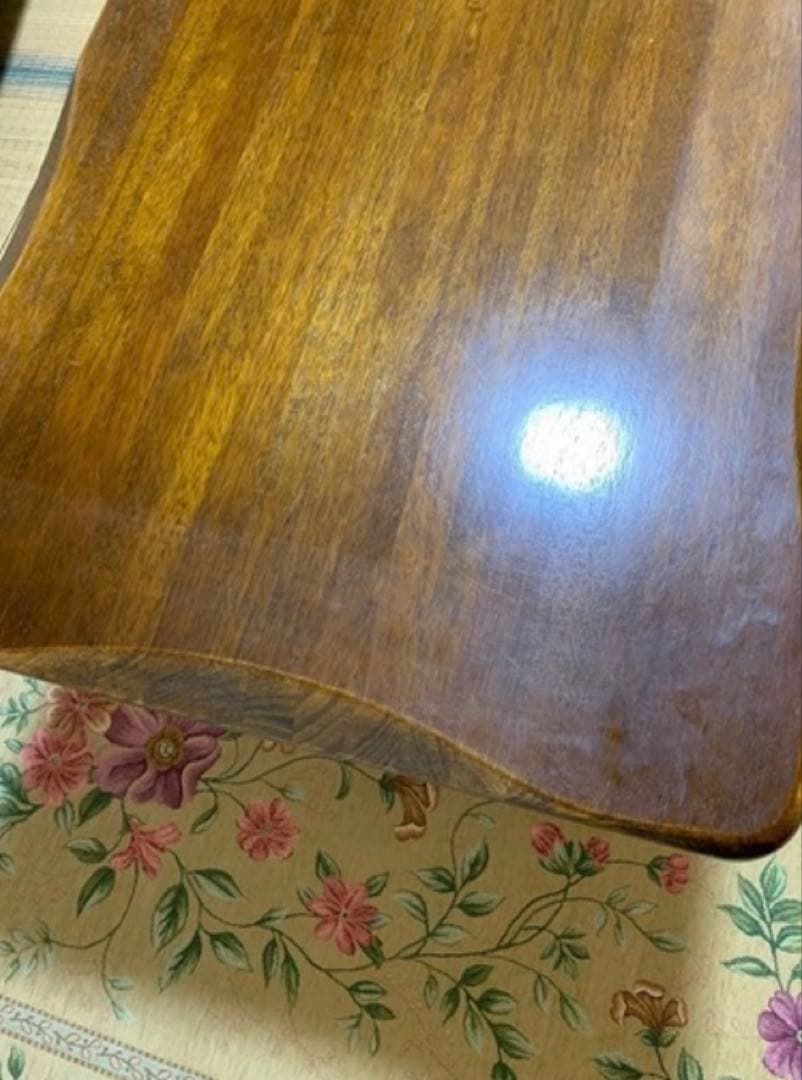 【 木製装飾　棚付きテーブル 】　レトロ　ヴィンテージ　デザインテーブル