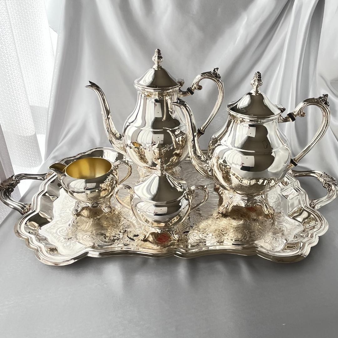 【F.B.Rogers】ティーサービス 5点 ティーポット / トレー