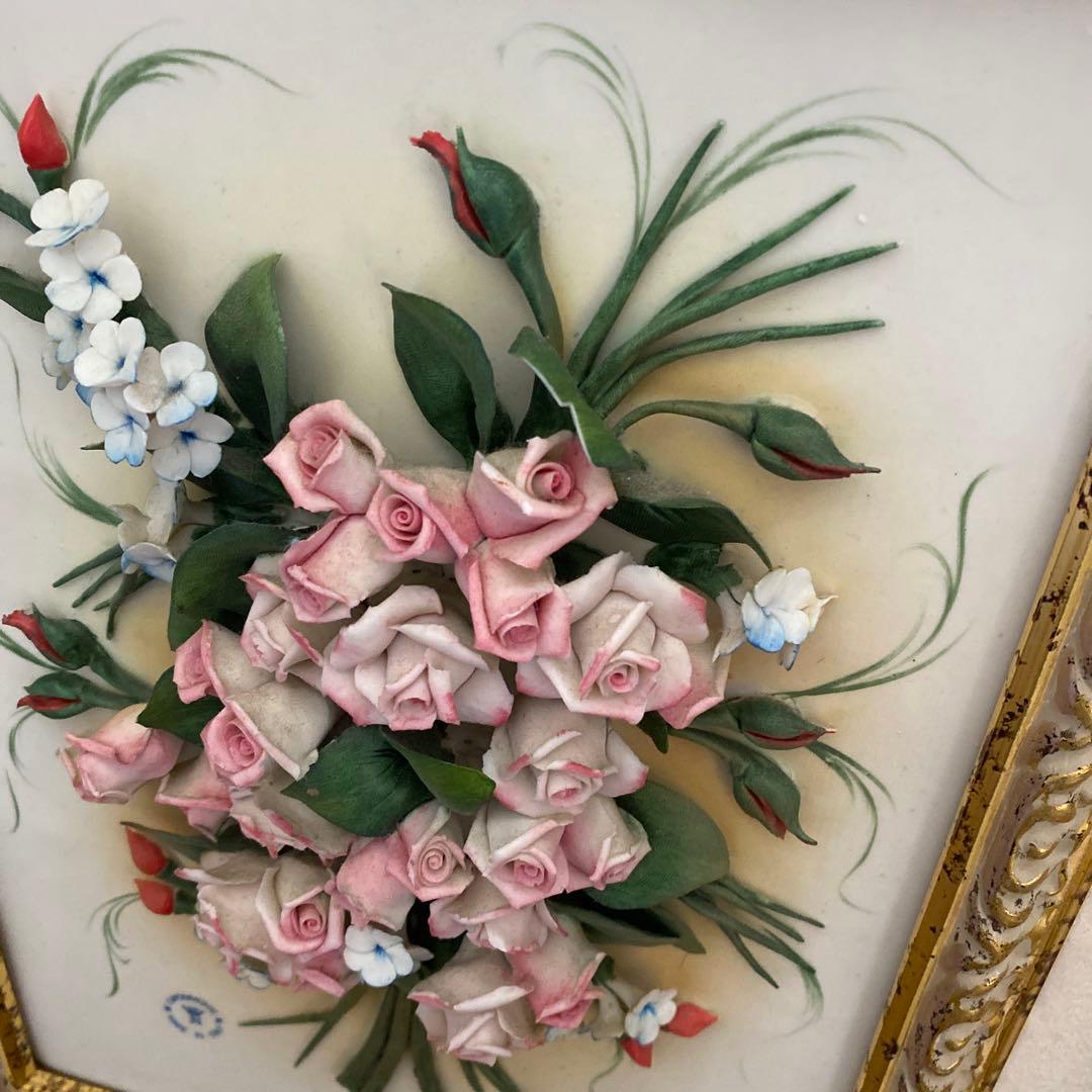 CAPODIMONTE★ブーケ★陶花★イタリア★壁掛