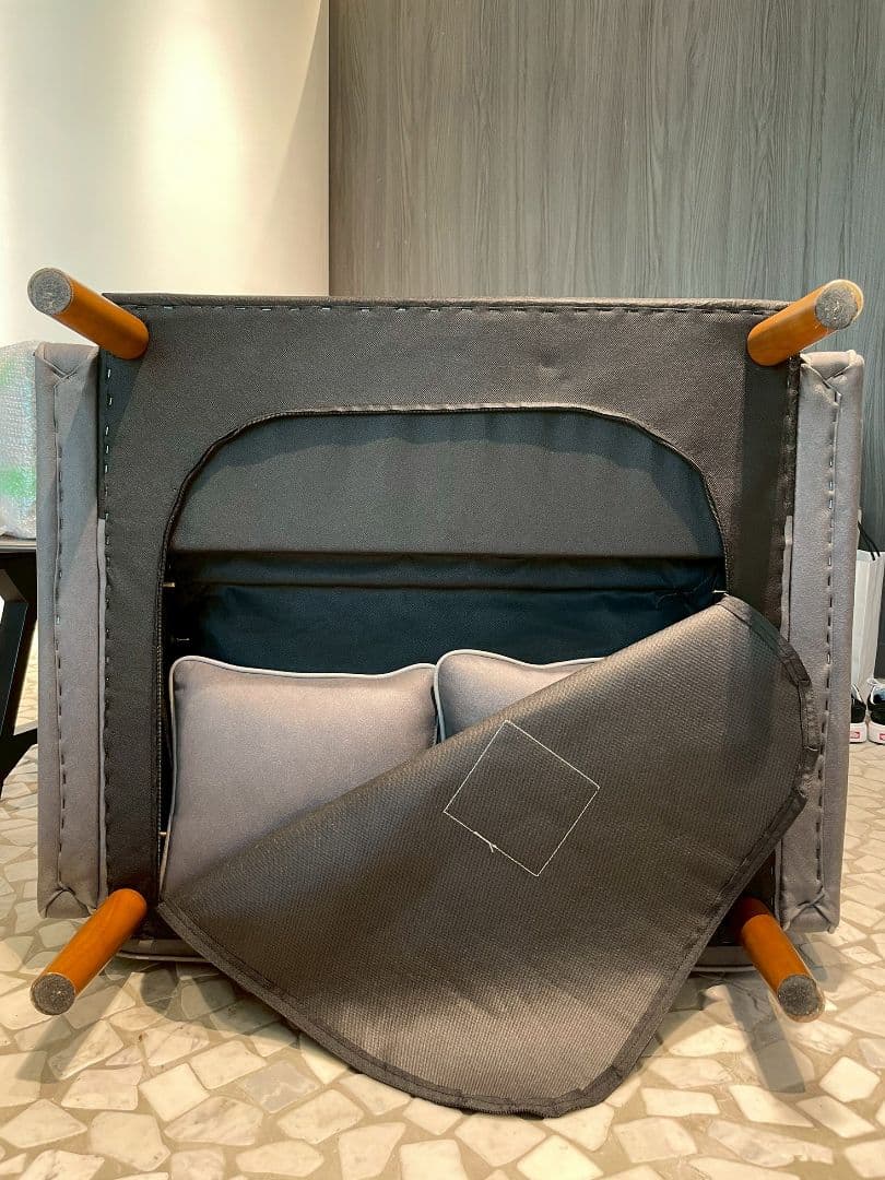 ソファー 一人用 ローソファー リクライニング フロアソファ 【グレー】