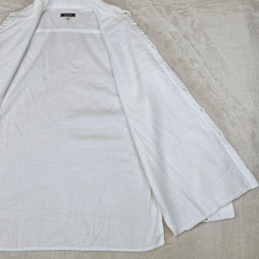 45rpm コットンシャツ ピンタック 白 サイズ3 L