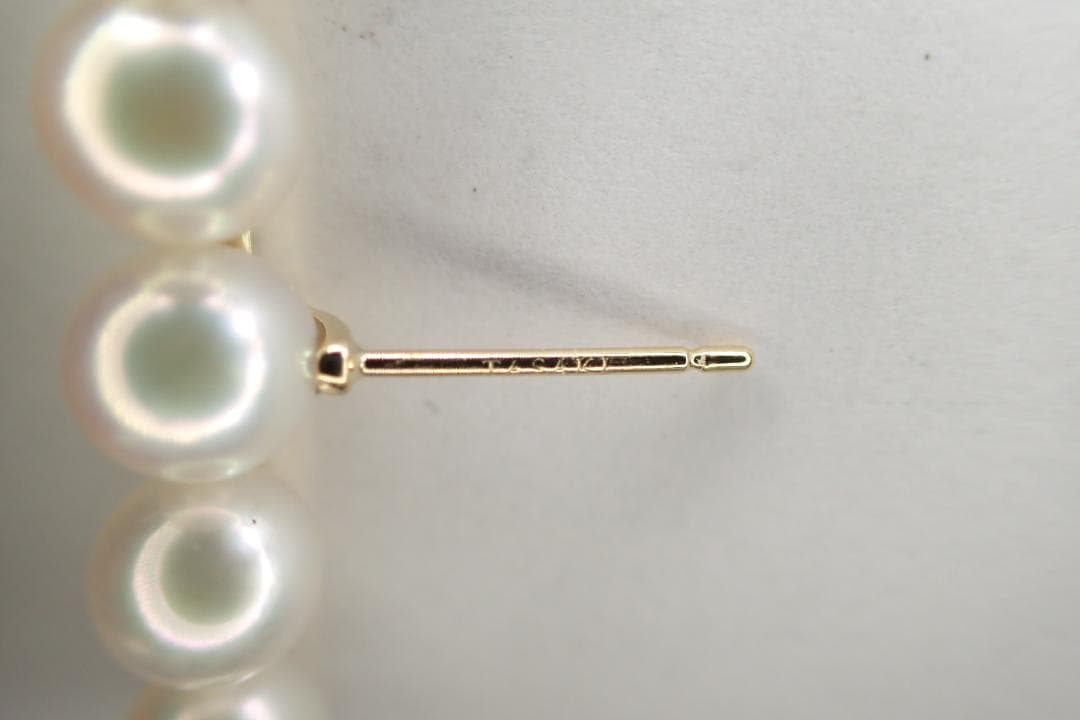 22/美品 田崎真珠 タサキ K18YG 750 バランスプラス パール ピアス