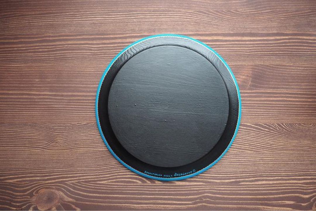 ロシア雑貨☆ヒマワリの飾り皿 直径25cm 壁掛け飾り オリガ作 マトリョーシカ