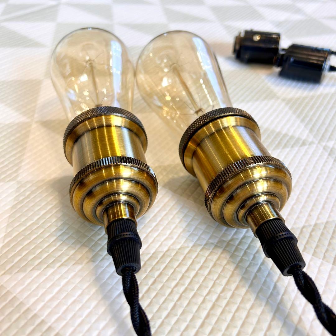 【2個】ヴィンテージ風LED60Wペンダントライトダクトレール用アンティーク店舗