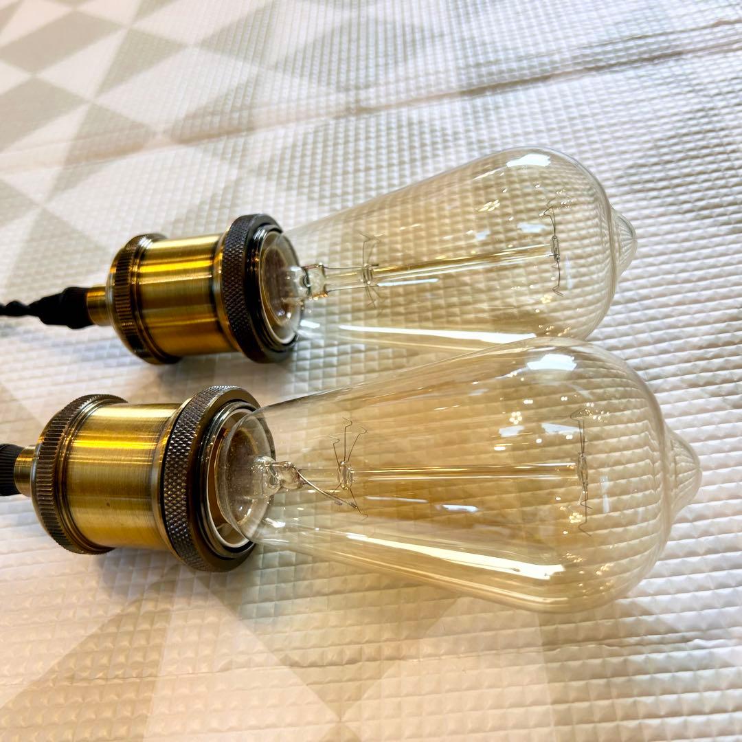 【2個】ヴィンテージ風LED60Wペンダントライトダクトレール用アンティーク店舗