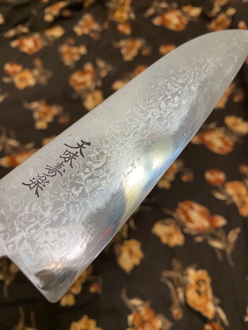 天味寿楽 三徳165mm VG10 ダマスカス 中古品