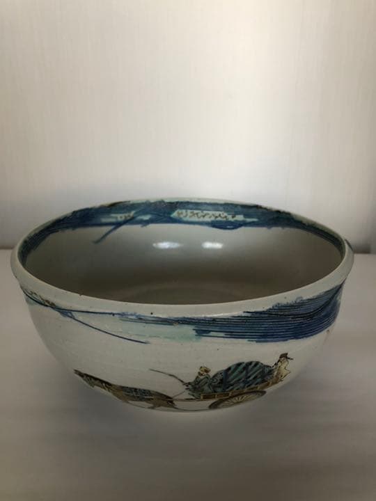 鉢　色絵馬車絵図　宮崎祐輔作