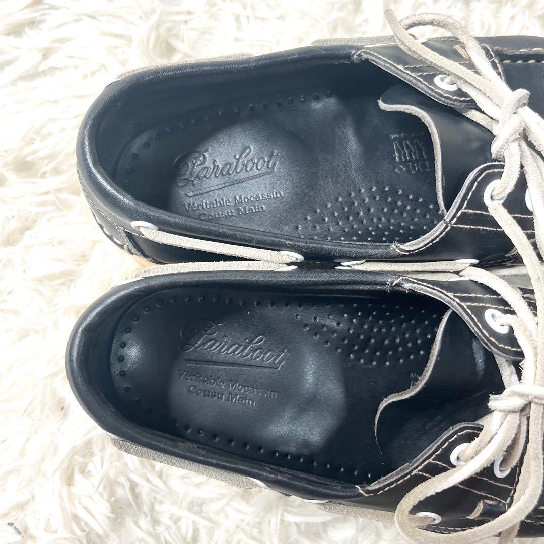 【美品】 パラブーツ デッキシューズ BARTH ネイビー 24.5cm