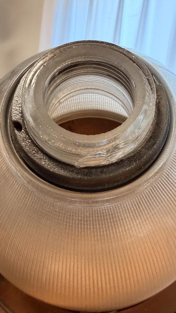 1920年代製 フランスヴィンテージ ペンダントライト 　メタル プリズムガラス