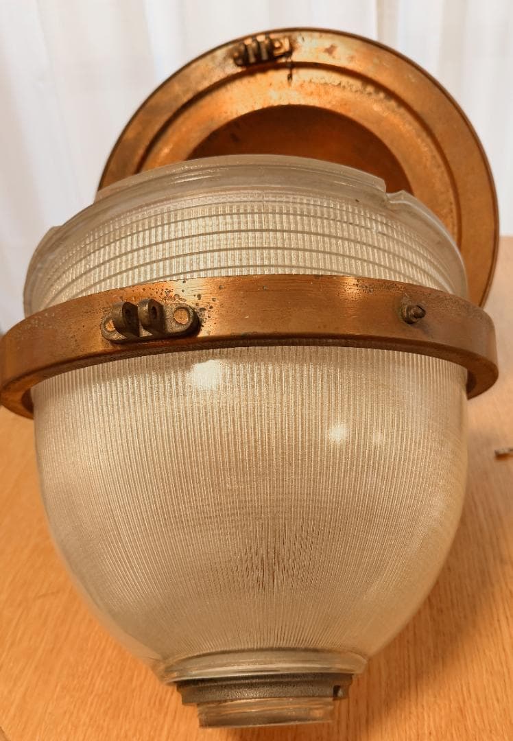 1920年代製 フランスヴィンテージ ペンダントライト 　メタル プリズムガラス