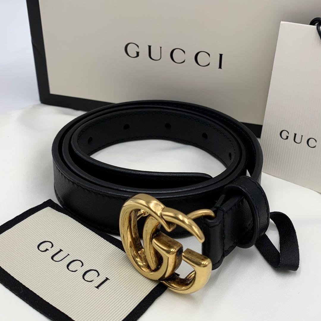 付属品付き・未使用に近い GUCCI グッチ ベルト マーモント ダブルG